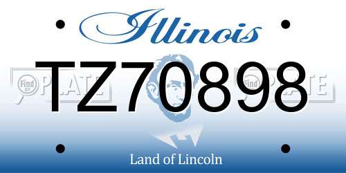 TZ70898 Illinois License Plate