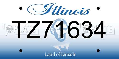 TZ71634 Illinois License Plate