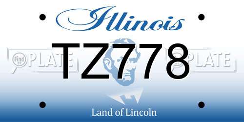 TZ778 Illinois License Plate