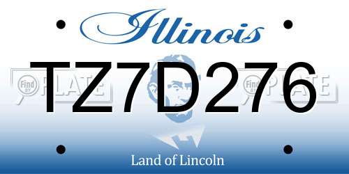 TZ7D276 Illinois License Plate