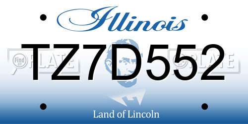 TZ7D552 Illinois License Plate
