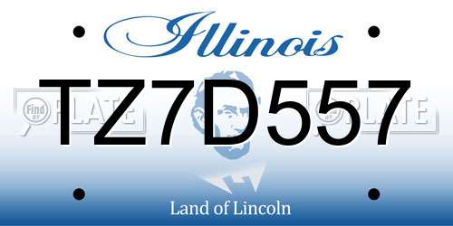 TZ7D557 Illinois License Plate