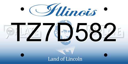 TZ7D582 Illinois License Plate