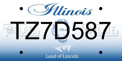 TZ7D587 Illinois License Plate