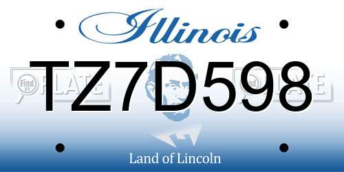 TZ7D598 Illinois License Plate