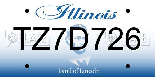 TZ7D726 Illinois License Plate