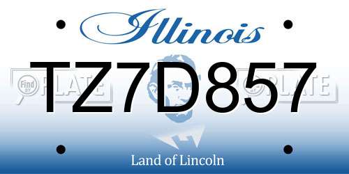 TZ7D857 Illinois License Plate