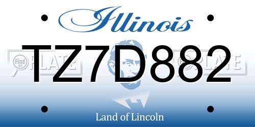 TZ7D882 Illinois License Plate