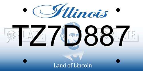 TZ7D887 Illinois License Plate