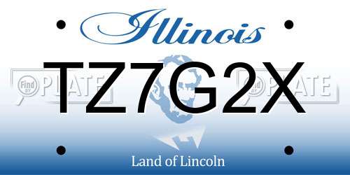 TZ7G2X Illinois License Plate