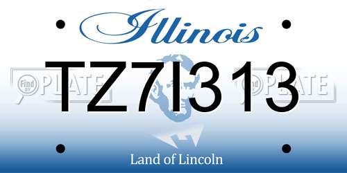 TZ7I313 Illinois License Plate
