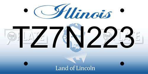 TZ7N223 Illinois License Plate