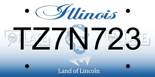 TZ7N723 Illinois License Plate