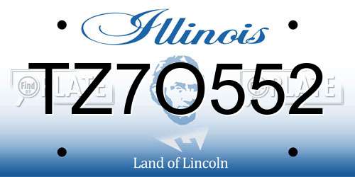 TZ7O552 Illinois License Plate
