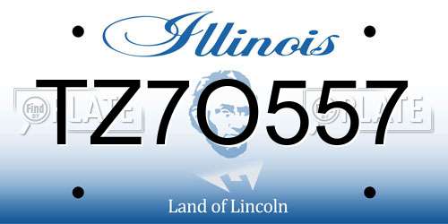 TZ7O557 Illinois License Plate