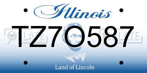 TZ7O587 Illinois License Plate