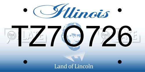 TZ7O726 Illinois License Plate
