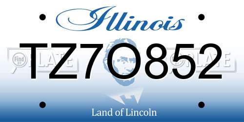 TZ7O852 Illinois License Plate