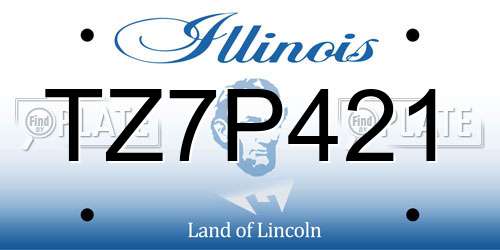 TZ7P421 Illinois License Plate