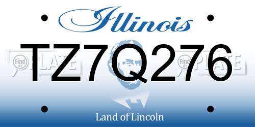 TZ7Q276 Illinois License Plate
