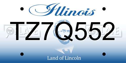 TZ7Q552 Illinois License Plate