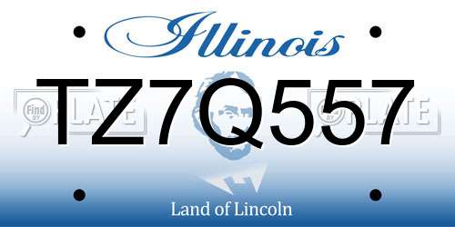 TZ7Q557 Illinois License Plate