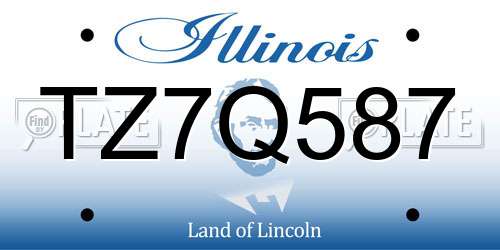 TZ7Q587 Illinois License Plate
