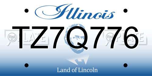 TZ7Q776 Illinois License Plate