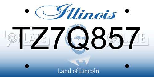 TZ7Q857 Illinois License Plate