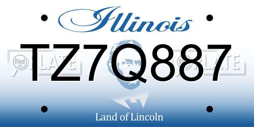 TZ7Q887 Illinois License Plate