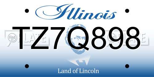 TZ7Q898 Illinois License Plate