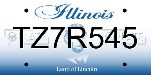 TZ7R545 Illinois License Plate