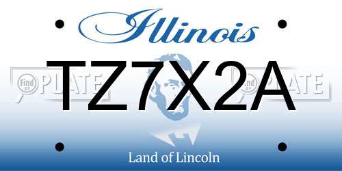 TZ7X2A Illinois License Plate