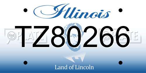 TZ80266 Illinois License Plate