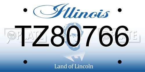 TZ80766 Illinois License Plate