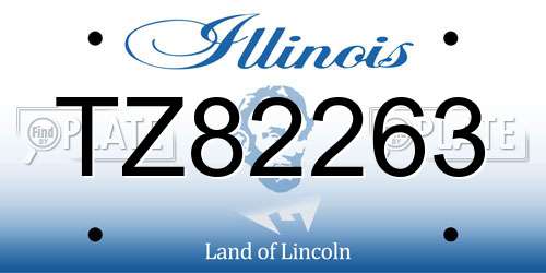 TZ82263 Illinois License Plate
