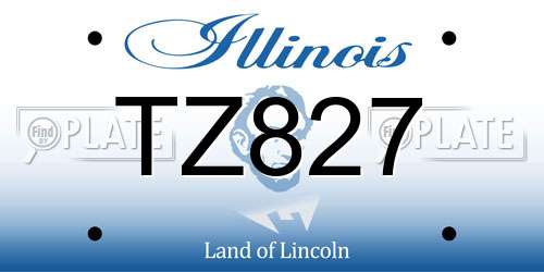 TZ827 Illinois License Plate
