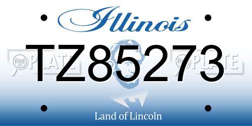 TZ85273 Illinois License Plate