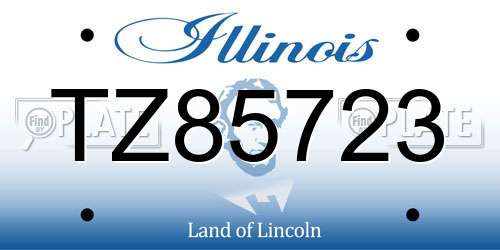 TZ85723 Illinois License Plate