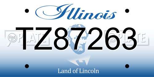 TZ87263 Illinois License Plate