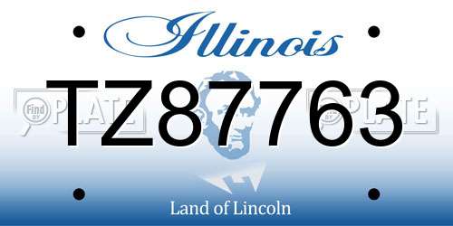 TZ87763 Illinois License Plate