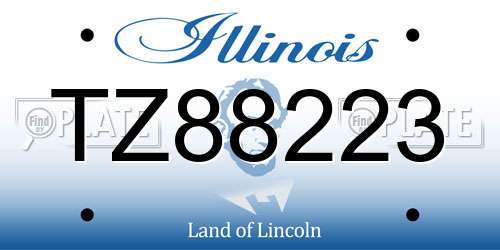 TZ88223 Illinois License Plate