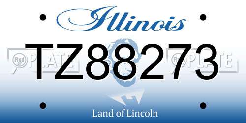 TZ88273 Illinois License Plate
