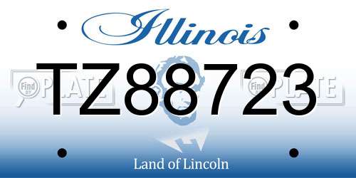 TZ88723 Illinois License Plate