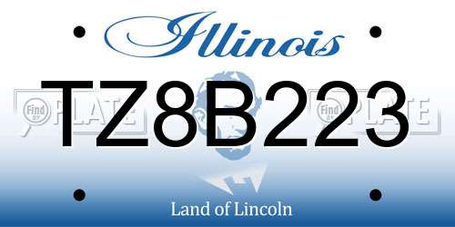 TZ8B223 Illinois License Plate