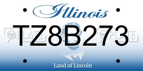 TZ8B273 Illinois License Plate