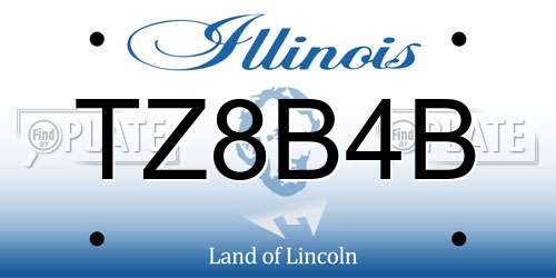 TZ8B4B Illinois License Plate