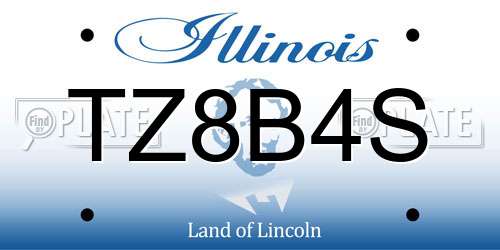 TZ8B4S Illinois License Plate
