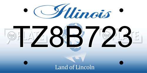 TZ8B723 Illinois License Plate