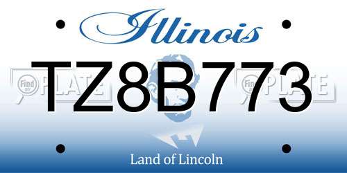 TZ8B773 Illinois License Plate